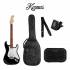KOZMOS KGP-STG20/BK Siyah Yeni Başlayanlar için Elektro Gitar Seti, ( Gitar + Amfi + Akort + kılıf )