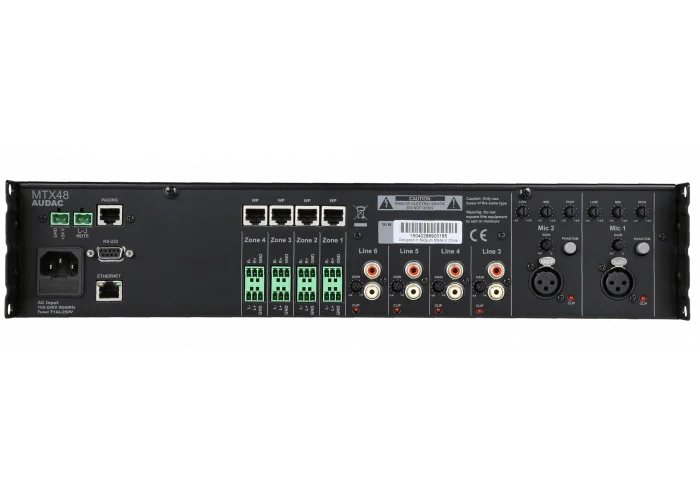 Audac MTX48 4-zone audio matrix