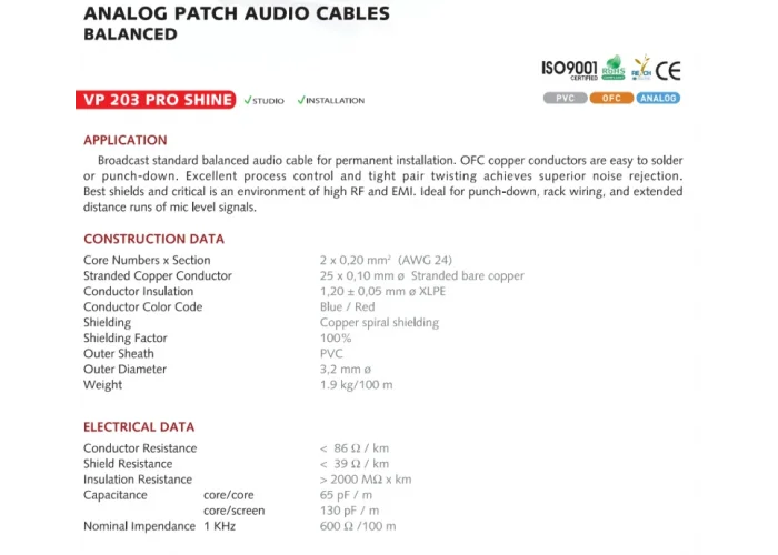 Denox DNX-BA 20 İnce Mikrofon Sinyal Kablosu 2x0,20 mm. 3.4mm. dış çap (47 metre)