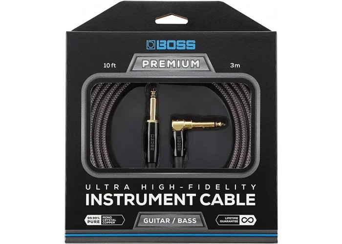 BOSS BIC-P10A Premium Düz/L Uçlu 3m Enstrüman Kablosu