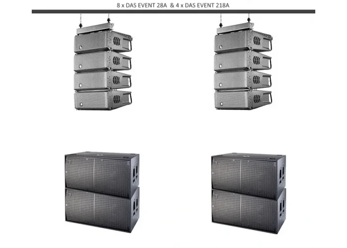 DAS AUDIO EVENT SET 8 x Event28A + 4 x Event-218A + 2 x Fly Bar Line Array Set (SKU:26082)