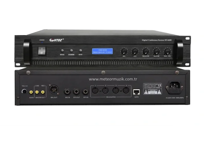 HTDZ HT-6600 Konferans Sistemi Merkez Ünite, Max 250 Mikrofon