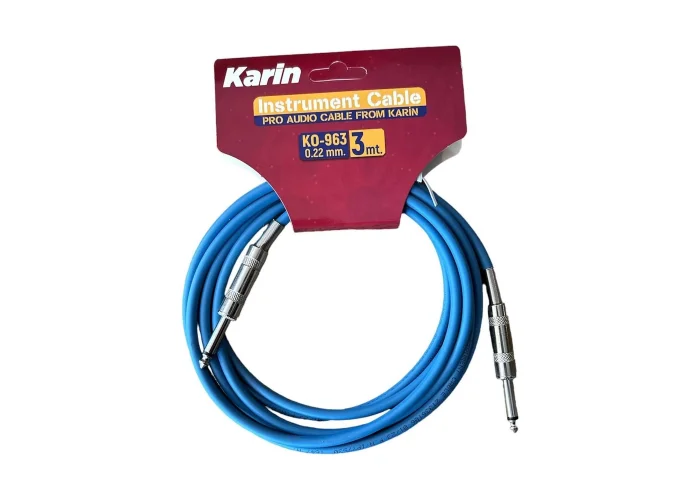 Karin KO-970-3MT (Mavi) 3-metre Gitar Kablosu (Mavi)