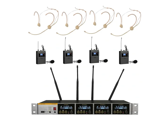 K.Meister UW-3440 4 Headset + 4 Yaka Mikrofonlu Kablosuz Set