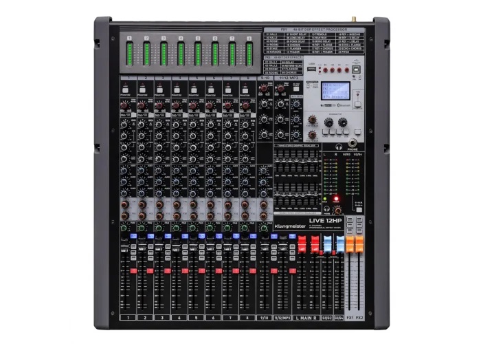 K.Meister LIVE 12P-2x 12 Kanal 2x1800W Çift Efektli Power-Mixer | USB | Bluetooth