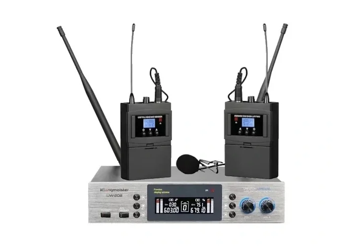 K.Meister UW-202YY Çift YAKA Kablosuz Mikrofon Seti, 2x380 Kanal | Anti-Feedback