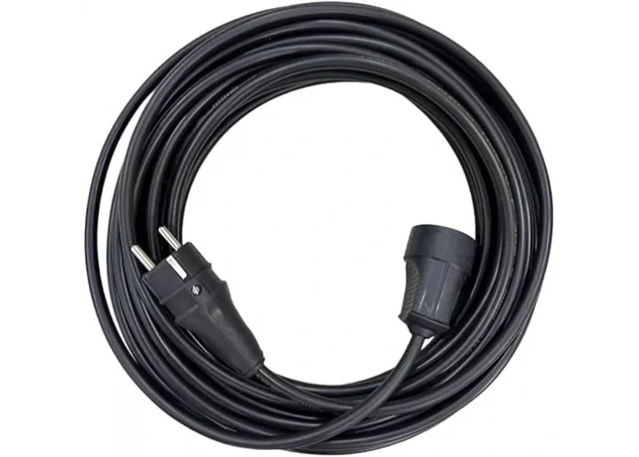 Meteor 96997 20-metre Hazır Uzatma Kablosu 3x2.5mm TTR Topraklı Siyah Kauçuk Seyyar