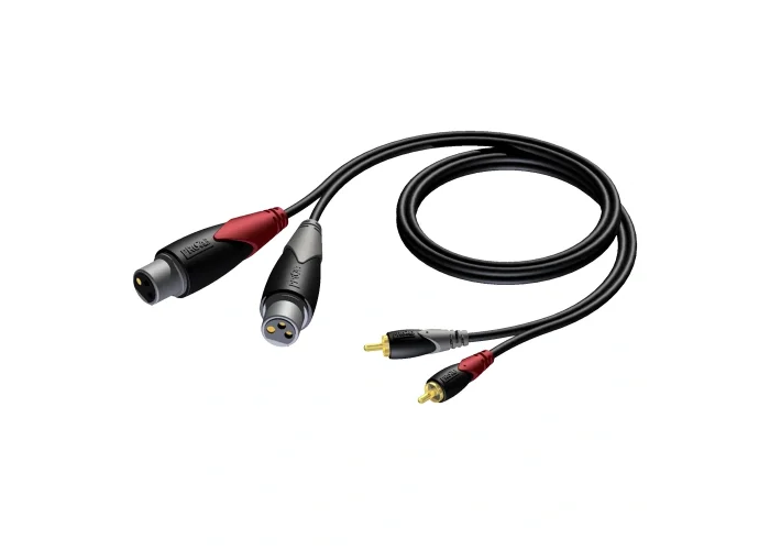 Procab CLA705/3 çift RCA( tos) jaktan çift XLR dişi jaka, 3.0 Metre kablo