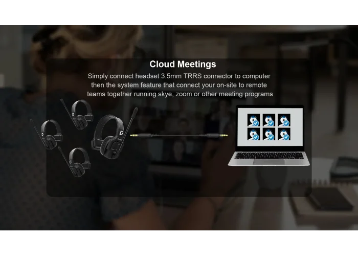 Wicom E-S7 7-Kişi için Tek Kulaklıklı Çift Yönlü Kablosuz intercom iletişim Sistemi, 400-metre mesafe, 1 Master + 6 Headset