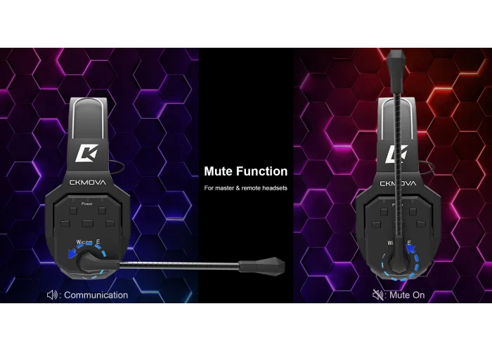 Wicom E-S7 7-Kişi için Tek Kulaklıklı Çift Yönlü Kablosuz intercom iletişim Sistemi, 400-metre mesafe, 1 Master + 6 Headset