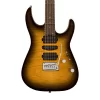 Charvel MJ DK24 HSH 2PT W Mahogany with Flame Maple Top Wenge Klavye Antique Burst Elektro Gitar