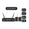 Machtig EU-2100YY Çift Yaka Kablosuz Mikrofon Seti, 2x50 Kanal