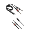 Metex K13520 Aux / Audio Kablo 20 metre 2x6.3mm Mono to 3.5mm stereo