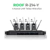 Roof R214Y 4 Kanal UHF Dörtlü Yaka Tipi Telsiz Mikrofon Seti