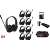 Wicom E-D9 9-Kişi için Dual Kulaklıklı Çift Yönlü Kablosuz intercom iletişim Sistemi, 400 mt mesafe, 1 Master + 8 Headset