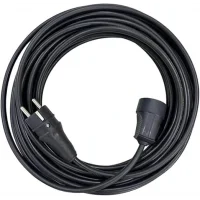 Meteor 96997 20-metre Hazır Uzatma Kablosu 3x2.5mm TTR Topraklı Siyah Kauçuk Seyyar