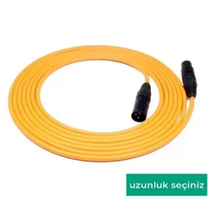 Neutrik-Klotz Sarı Renkli Hazır Mikrofon Kablosu XLR Erkek to XLR Dişi