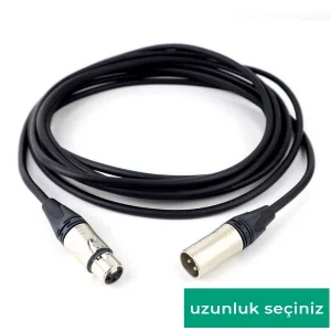 Neutrik-Klotz Siyah Renkli Hazır Mikrofon Kablosu XLR Erkek to XLR Dişi