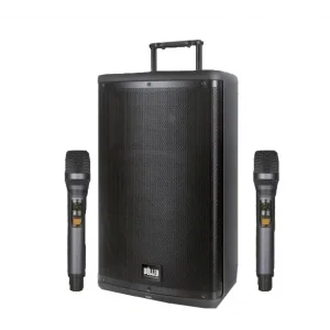 Wöller W-1230 Taşınabilir Aktif Hoparlör 12 400W | Çift El Kablosuz Mikrofonlu | USB, Bluetooth