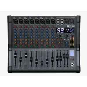 K.Meister PM-8FX 8 Kanal 2x450W-4 Ohm Power Mikser Mp3 çalar, USB kayıt, Bluetooth