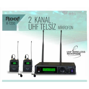 ROOF R-1200 Çift Yaka Kablosuz Mikrofon Seti