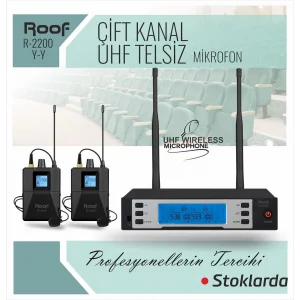ROOF R-2200 Çift Yaka Kablosuz Mikrofon Seti