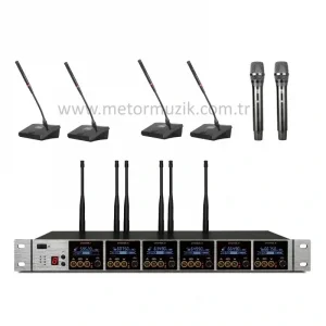 K.Meister UW-3620 6 Mikrofonlu Kablosuz Set ( 4 x Kürsü + 2 EL )