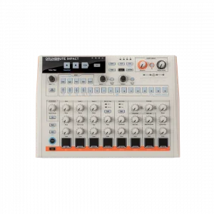 Arturia Drumbrute Impact 1984 10 sesli analog bir davul makinesi, yeni ve sade kırık beyaz estetiğiyle yeniden tasarlandı