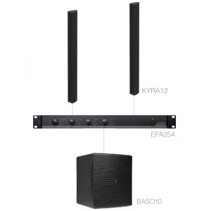 8617 Audac CONGRESS6.3E Ses Sistemi 2 x KYRA12 + BASO10 + EPA254 Toplantı Salonu (100m2)