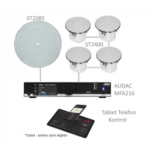 Behringer NANO-AU4 Tablet kontrollü Mağaza, Ofis, Cafe, Restoran Ses Sistemi 150 m2