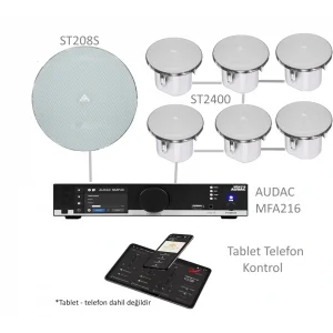 Behringer NANO-AU6 Tablet kontrollü Mağaza, Ofis, Cafe, Restoran Ses Sistemi 200 m2