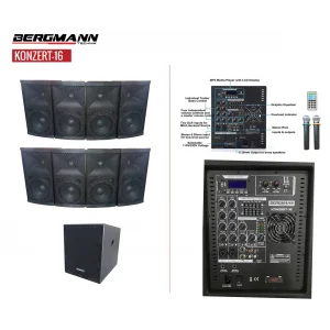 Bergmann Konzert-16 Hazır Set Tak Çalıştır 15 Subwoofer ve 8 Adet 6 Hoparlör seti