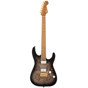 Charvel Pro Mod DK24 HH 2PT CM Poplar Burl Karamelize Akçaağaç Klavye Transparent Black Burst Elektro Gitar
