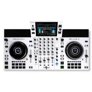 Denon DJ SC Live 4 4-Deck Standalone DJ kontrolcü, 7" Dokunmatik Ekran, Dahili Hoparlörler ve WI-FI Bağlantı
