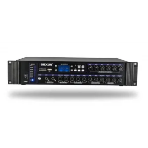 DEXUN D400 Mixer-Amplifier 250W/100V 6-volüm kontrol, USB/BT