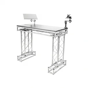 DJM TOP10 Taşınabilir DJ Masası, Notebook ve Monitör Aparat Seçenekli, Siyah ve Gümüş Renklerde