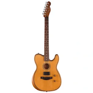 Fender Acoustasonic Standard Telecaster Gülağacı Klavye Aged Natural Elektro Akustik Gitar