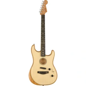 Fender Acoustasonic Stratocaster Abanoz Klavye Natural Elektro Akustik Gitar