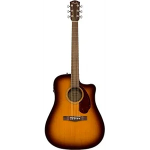 Fender CD-140SCE Dreadnought Ceviz Klavye Hard Case Dahil Sunburst Elektro Akustik Gitar