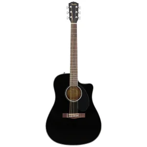 Fender CD-60SCE Ceviz Klavye Black Elektro Akustik Gitar