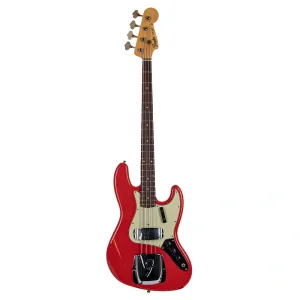 Fender Custom Shop Limited Edition 1964 Jazz Bass Journeyman Relic Aged Fiesta Red Bas Gitar