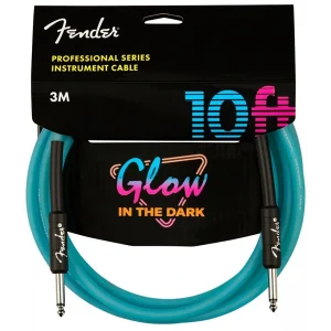 Fender Professional Glow in the Dark Cable 3 Metre Blue Kablo