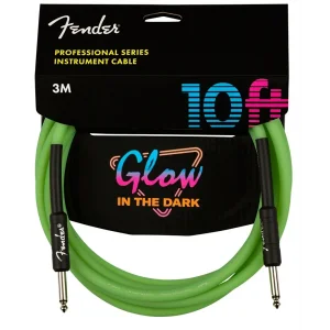 Fender Professional Glow in the Dark Cable 3 Metre Yeşil Kablo