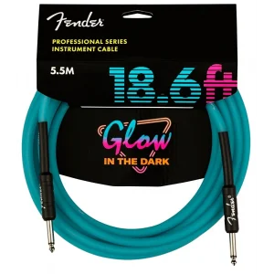 Fender Professional Glow in the Dark Cable 5.5 Metre Mavi Kablo