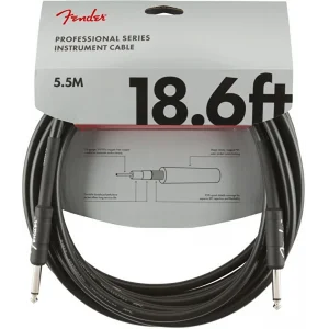 Fender Profesyonel Düz/Düz 5.5 Metre Siyah Gitar Kablo
