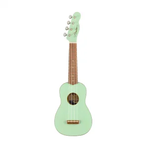 Fender Venice Soprano Ukulele WN Ceviz Klavye Surf Green