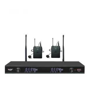 HTDZ HT-99A Çift Yaka Kablosuz Mikrofon Seti 200 kanal Rack Mount