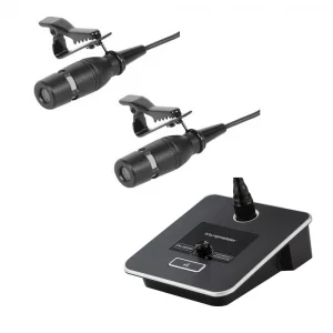 K.Meister KL-D02C Volüm Ayarlı Masa Üstü Çiftli Yaka Mikrofonu