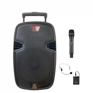 K.Meister KP-12 12 Bataryalı Portatif Hoparlör, EL+KAFA kablosuz mikrofonlu , USB/Bluetooth