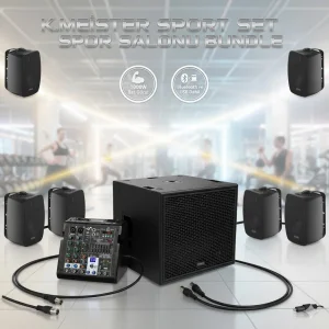 K.Meister SPORT-PA-SET Hazır Ses Sistemi Bundle, 6 Uydu + 1 Sub + Mixer , Bluetooth, USB